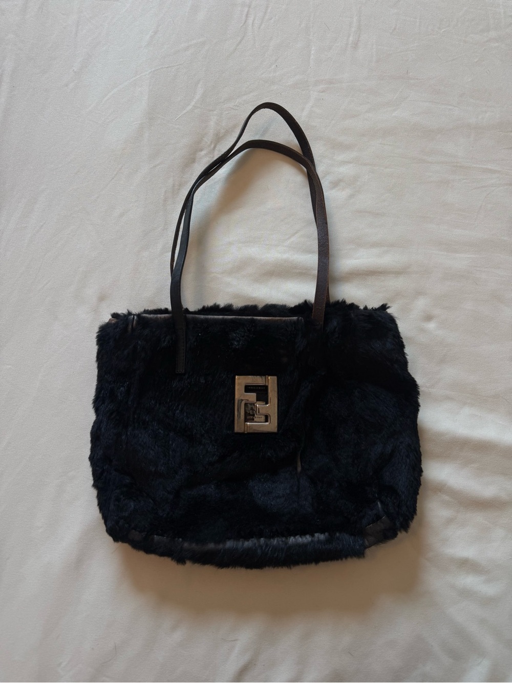 FENDI | Black Small Tote Bag with Silver Logo - Picture 3 of 11